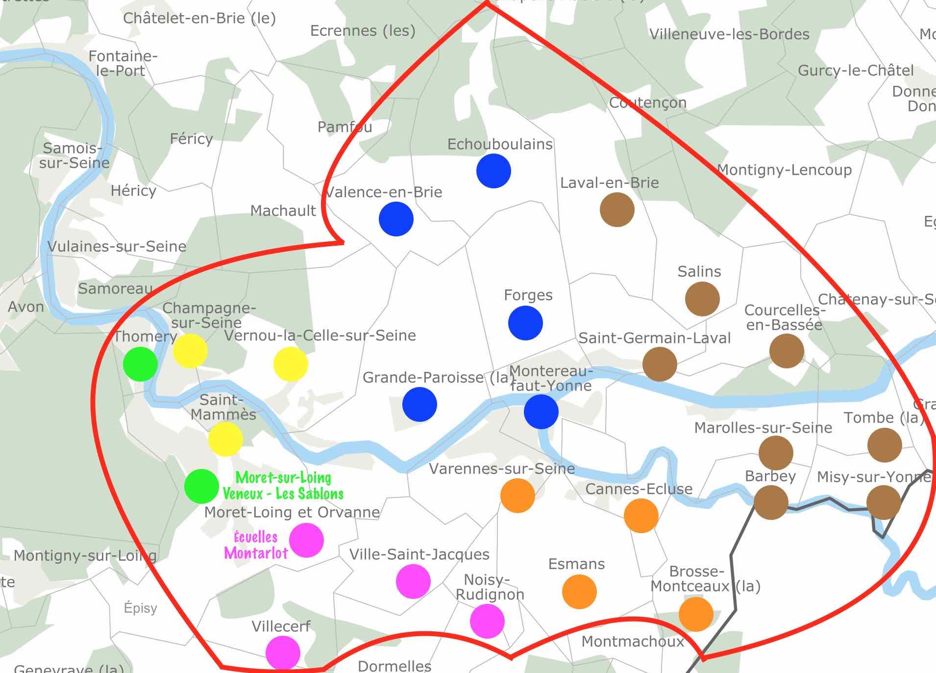 Carte du Pôle de Montereau.